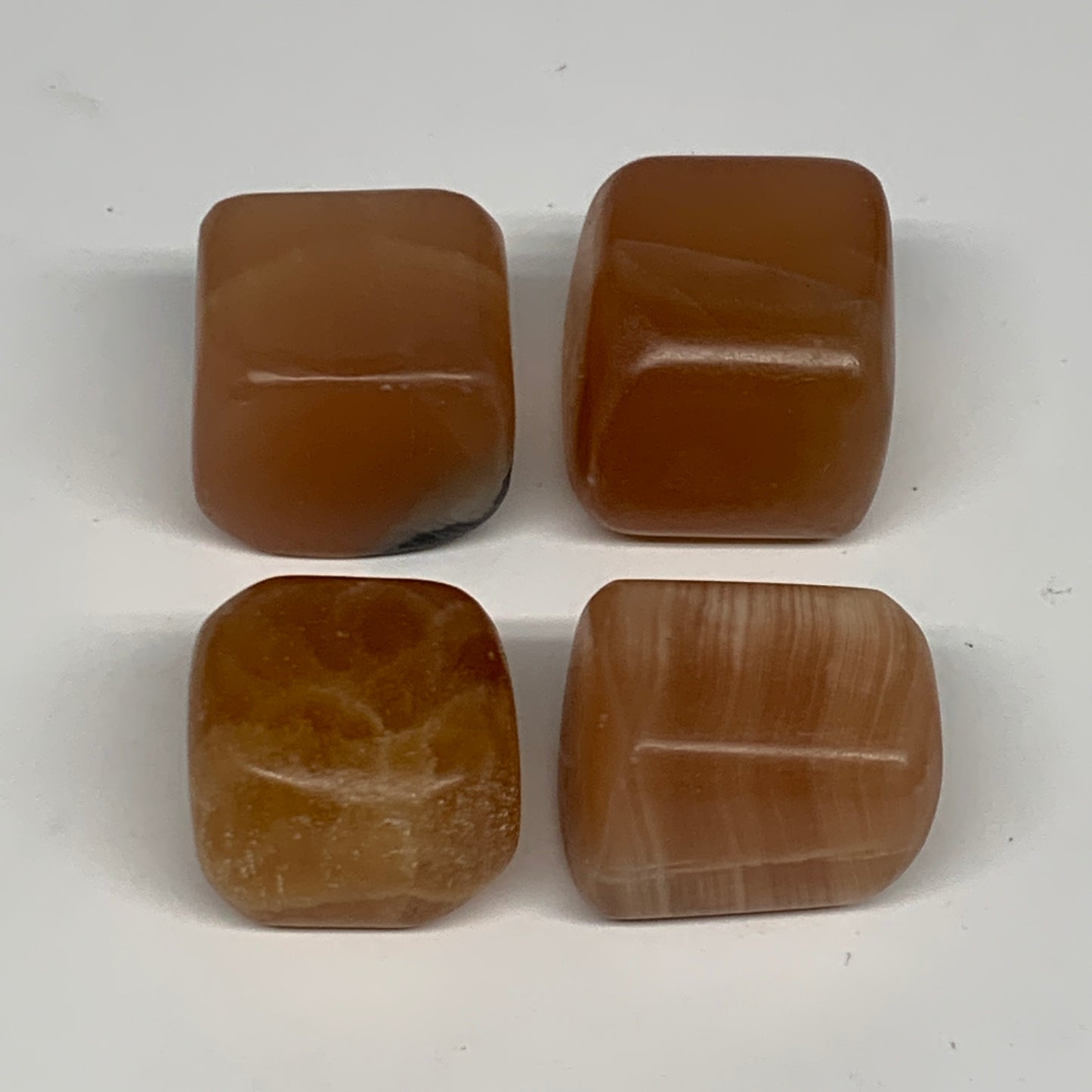 157.8g, 1"-1.3", 4pcs, Honey Calcite Tumbled Stones @Afghanistan, B26738