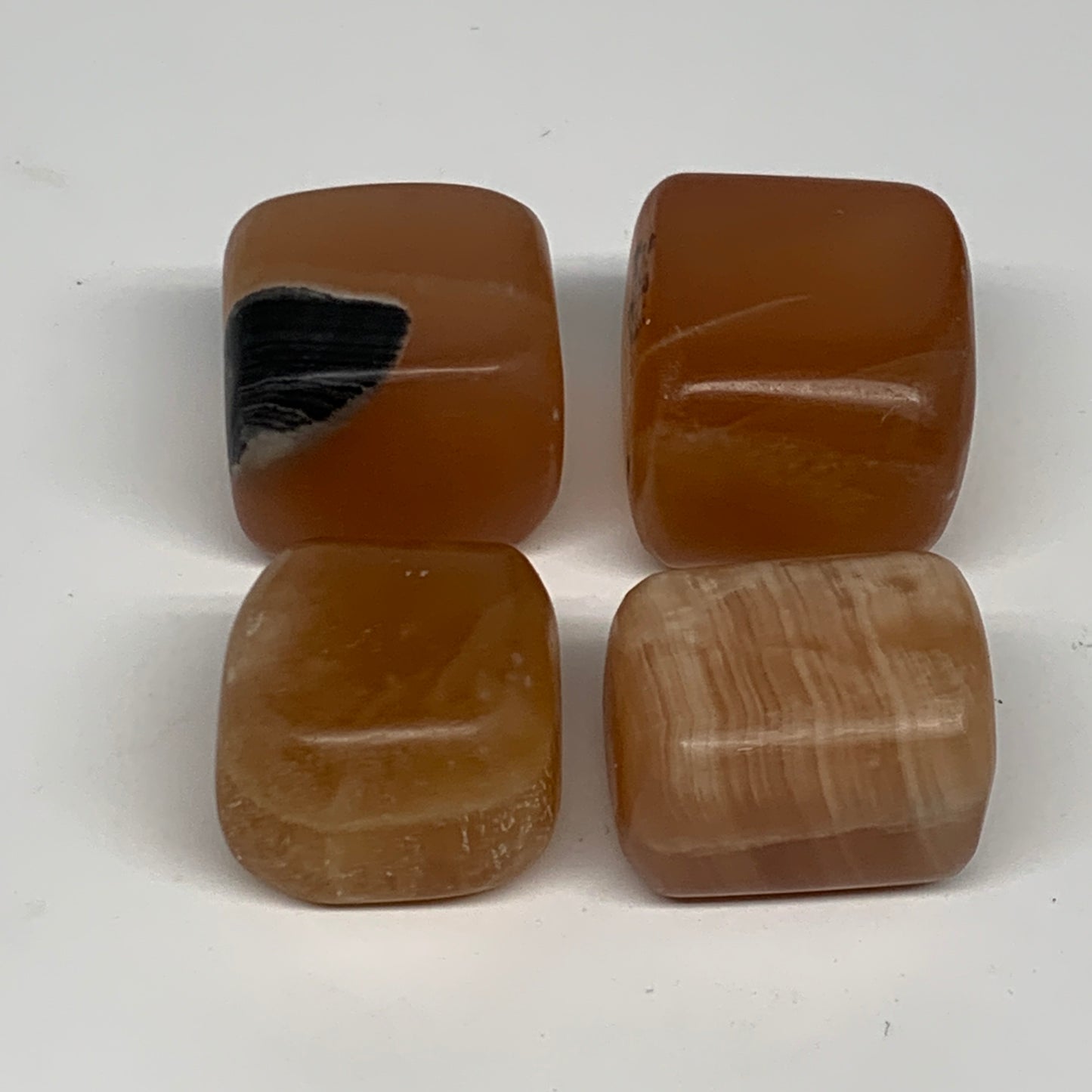 157.8g, 1"-1.3", 4pcs, Honey Calcite Tumbled Stones @Afghanistan, B26738