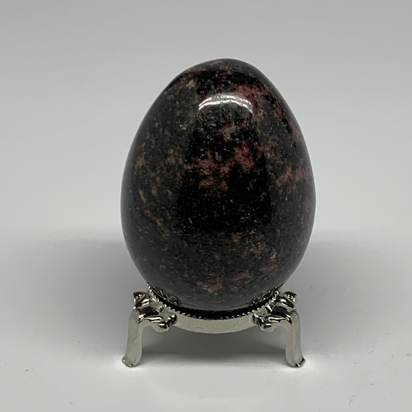 416.3g, 3"x2.2" Natural Untreated Rhodonite Egg Polished @Madagascar, B22775