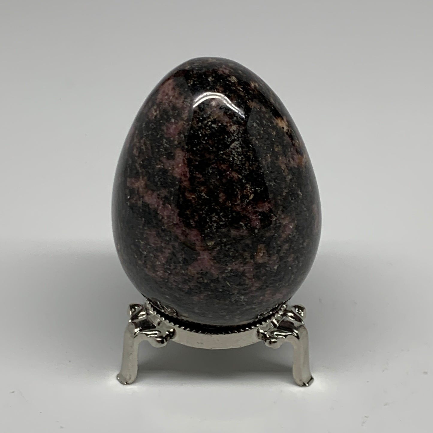 416.3g, 3"x2.2" Natural Untreated Rhodonite Egg Polished @Madagascar, B22775