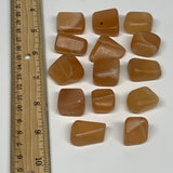 156.9g, 0.7"-1.1", 14pcs, Honey Calcite Tumbled Stones @Afghanistan, B26739