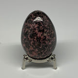 376.2g, 2.9"x2.1" Natural Untreated Rhodonite Egg Polished @Madagascar, B22776