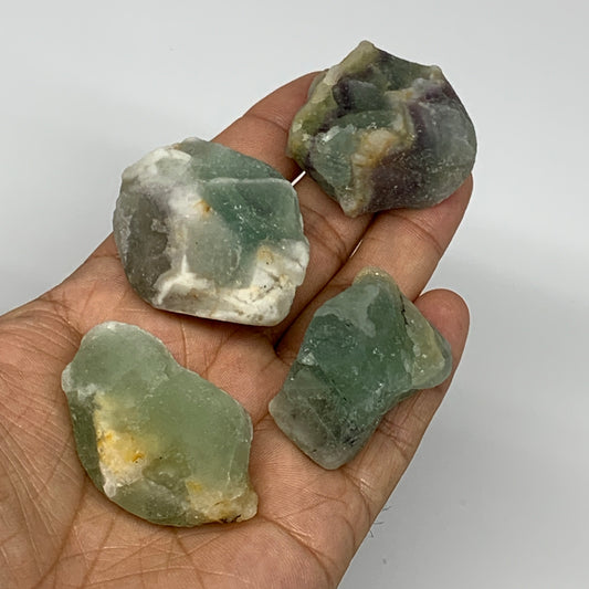 159.9g,1.4"-1.8", 4pcs, Fluorite Tumbled Rough/Semi- Polished @Mexico, B18702