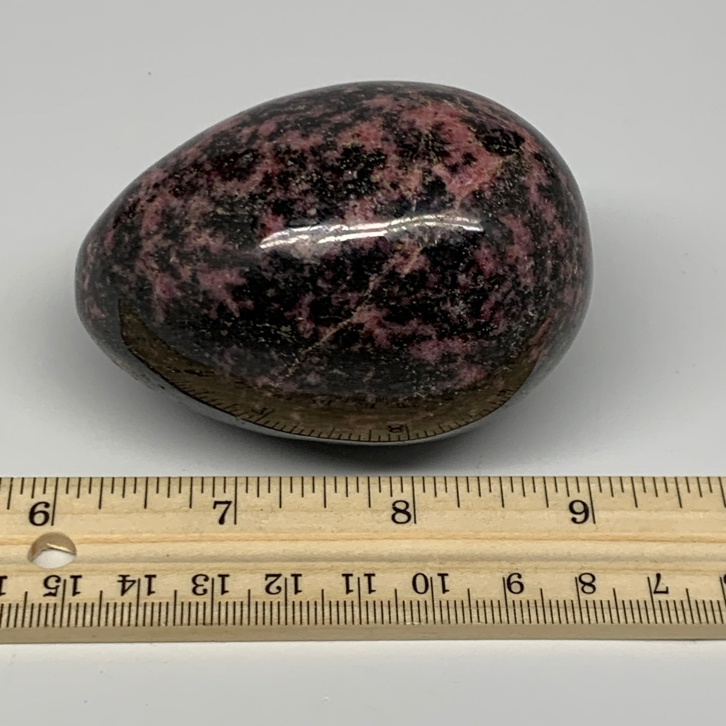 376.2g, 2.9"x2.1" Natural Untreated Rhodonite Egg Polished @Madagascar, B22776