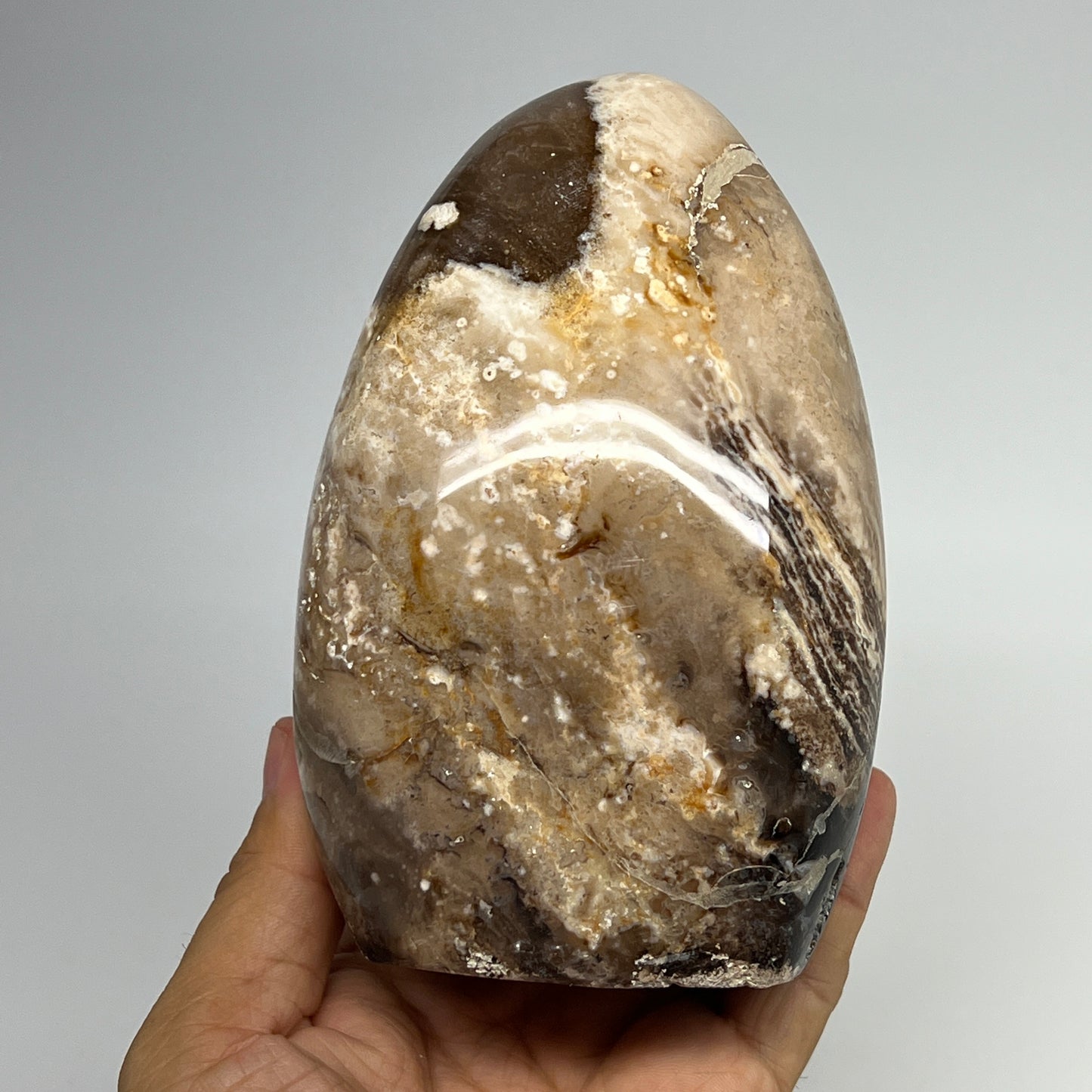 890g,5.3"x3.4"x2.3" Black Opal Freeform Polished Gemstone @Madagascar,B21082