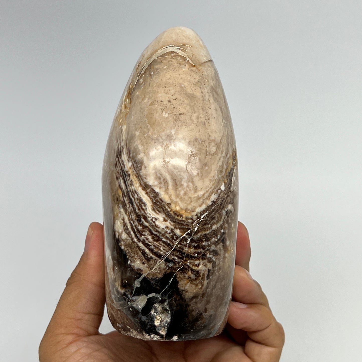 890g,5.3"x3.4"x2.3" Black Opal Freeform Polished Gemstone @Madagascar,B21082