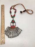 Handmade Afghan Tribal Kuchi Multi-Color Glass Bells Boho ATS Necklace, KN359 - watangem.com