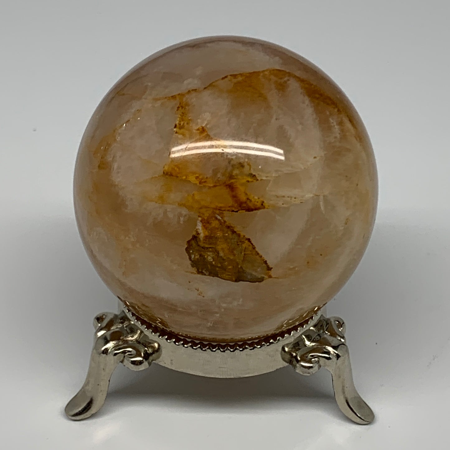 331.8g, 2.4" (66mm), Yellow Hematoid Sphere Crystal Ball Gemstones @Madagascar,B