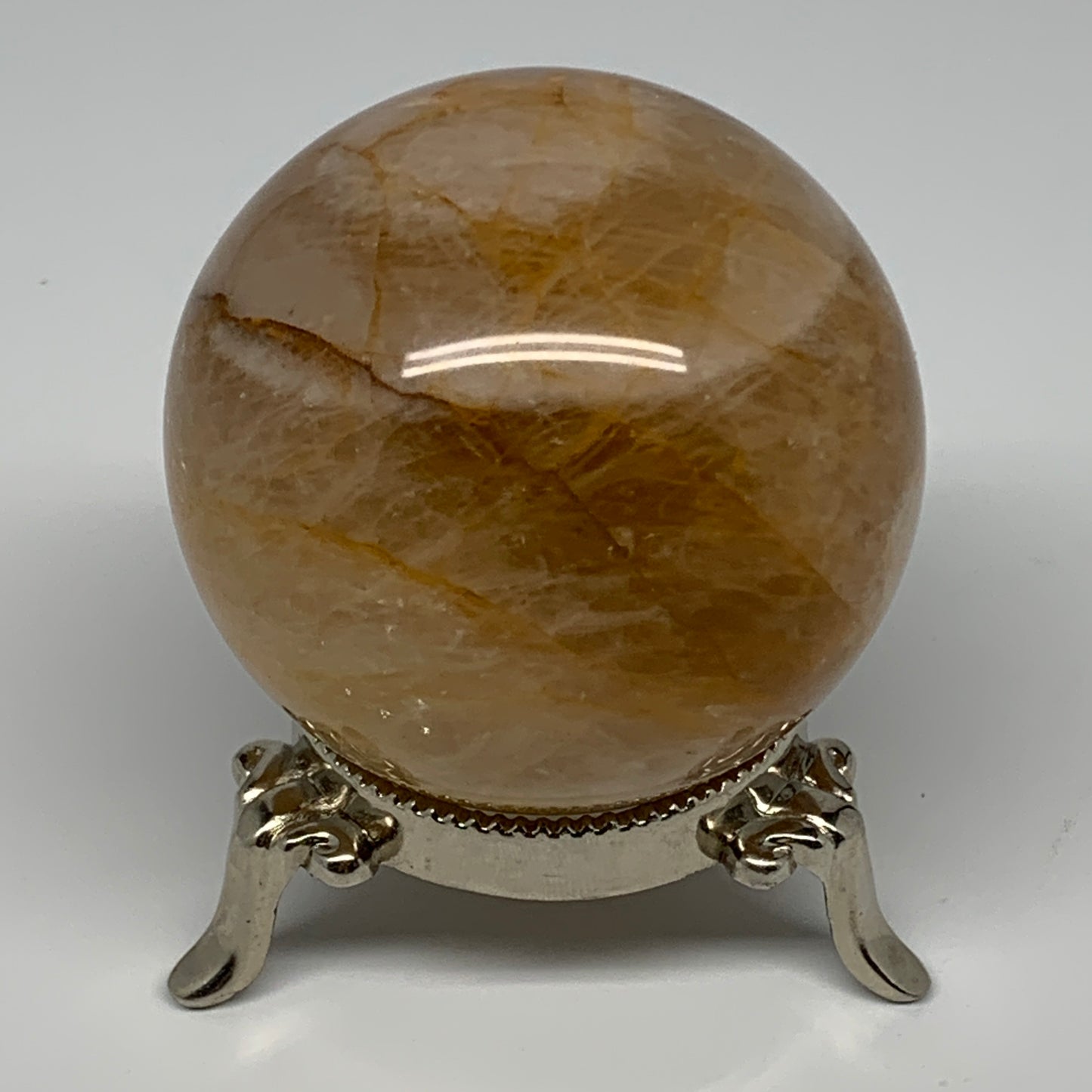 331.8g, 2.4" (66mm), Yellow Hematoid Sphere Crystal Ball Gemstones @Madagascar,B