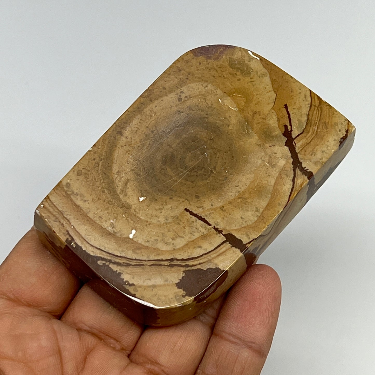 137.3g, 2.9"x1.9"x0.7" Picture Jasper Rectangle Gemstone Home Decor, B20153