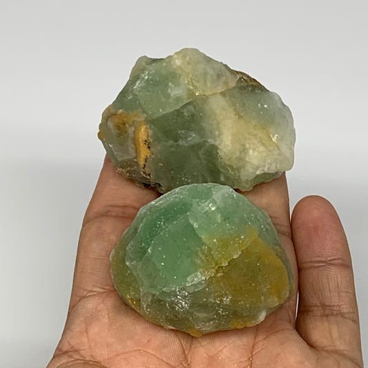143.7g,1.8"-2", 2pcs, Fluorite Tumbled Rough/Semi- Polished @Mexico, B18704
