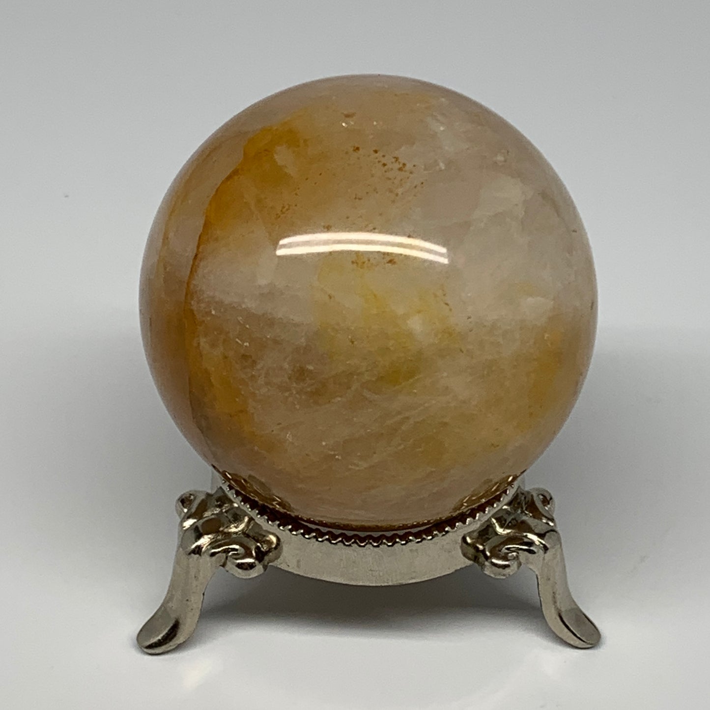 331.8g, 2.4" (66mm), Yellow Hematoid Sphere Crystal Ball Gemstones @Madagascar,B