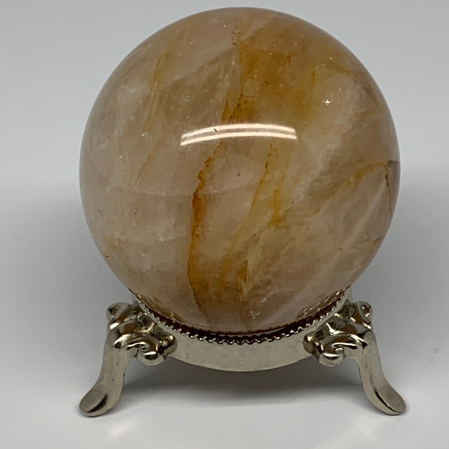 331.8g, 2.4" (66mm), Yellow Hematoid Sphere Crystal Ball Gemstones @Madagascar,B