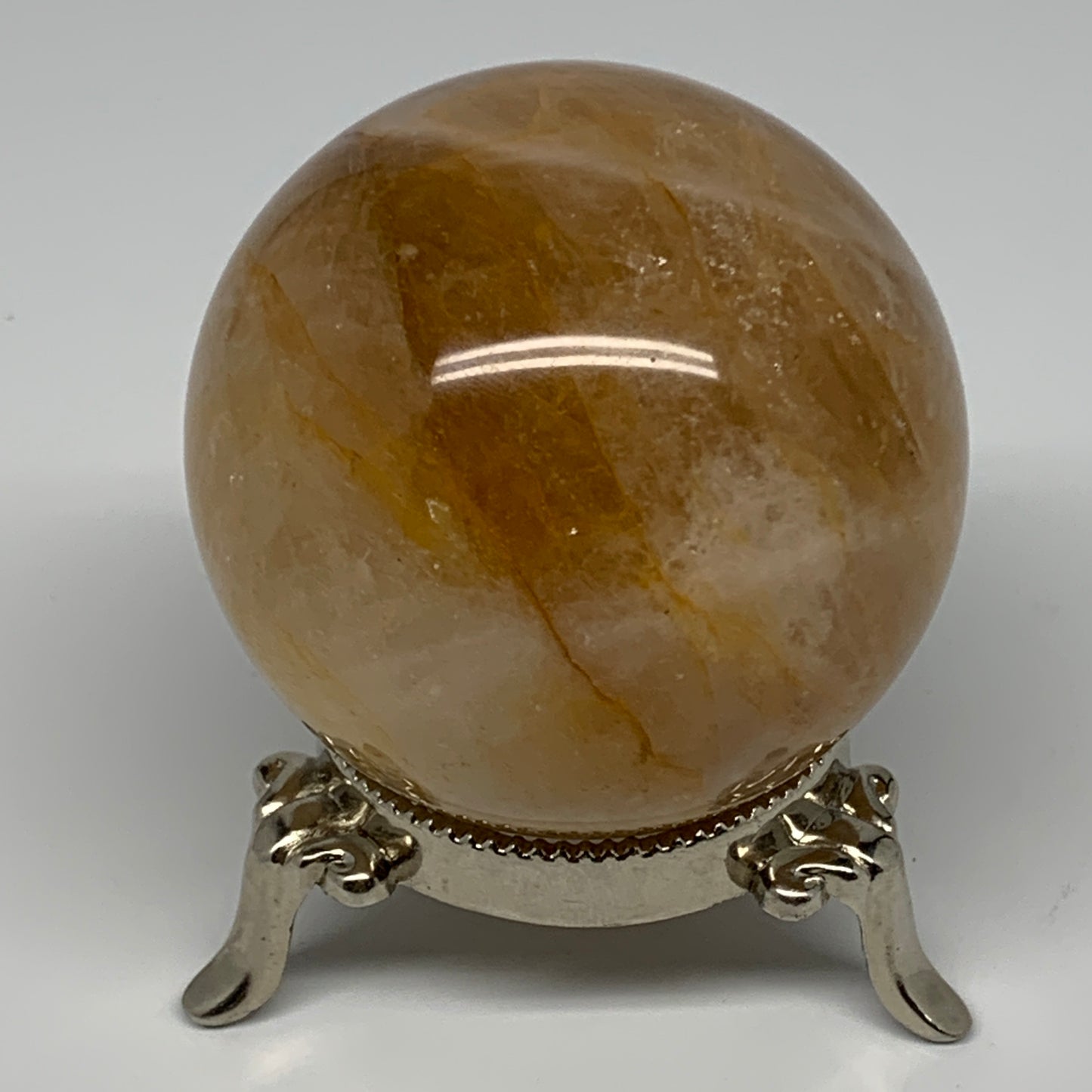 331.8g, 2.4" (66mm), Yellow Hematoid Sphere Crystal Ball Gemstones @Madagascar,B