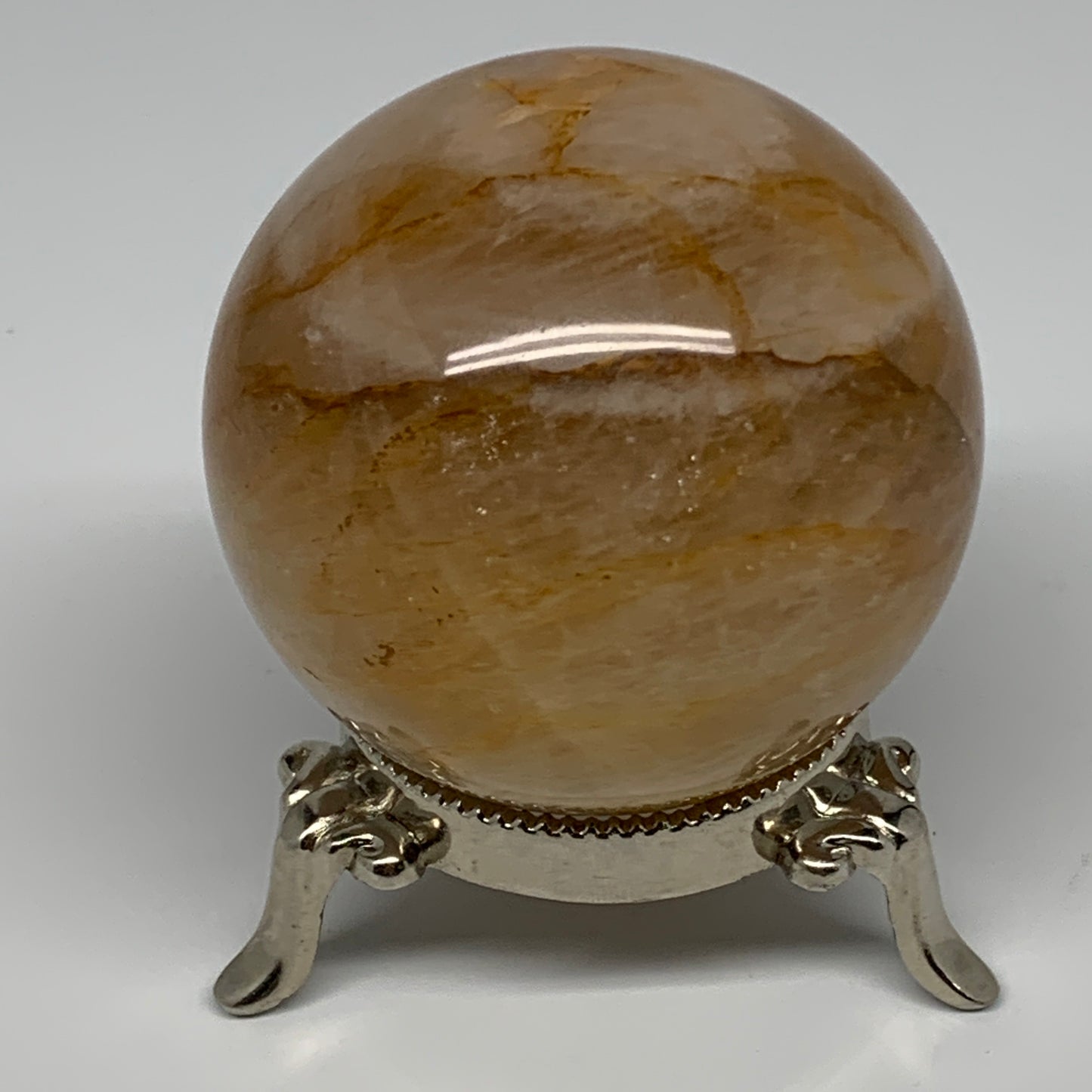 331.8g, 2.4" (66mm), Yellow Hematoid Sphere Crystal Ball Gemstones @Madagascar,B