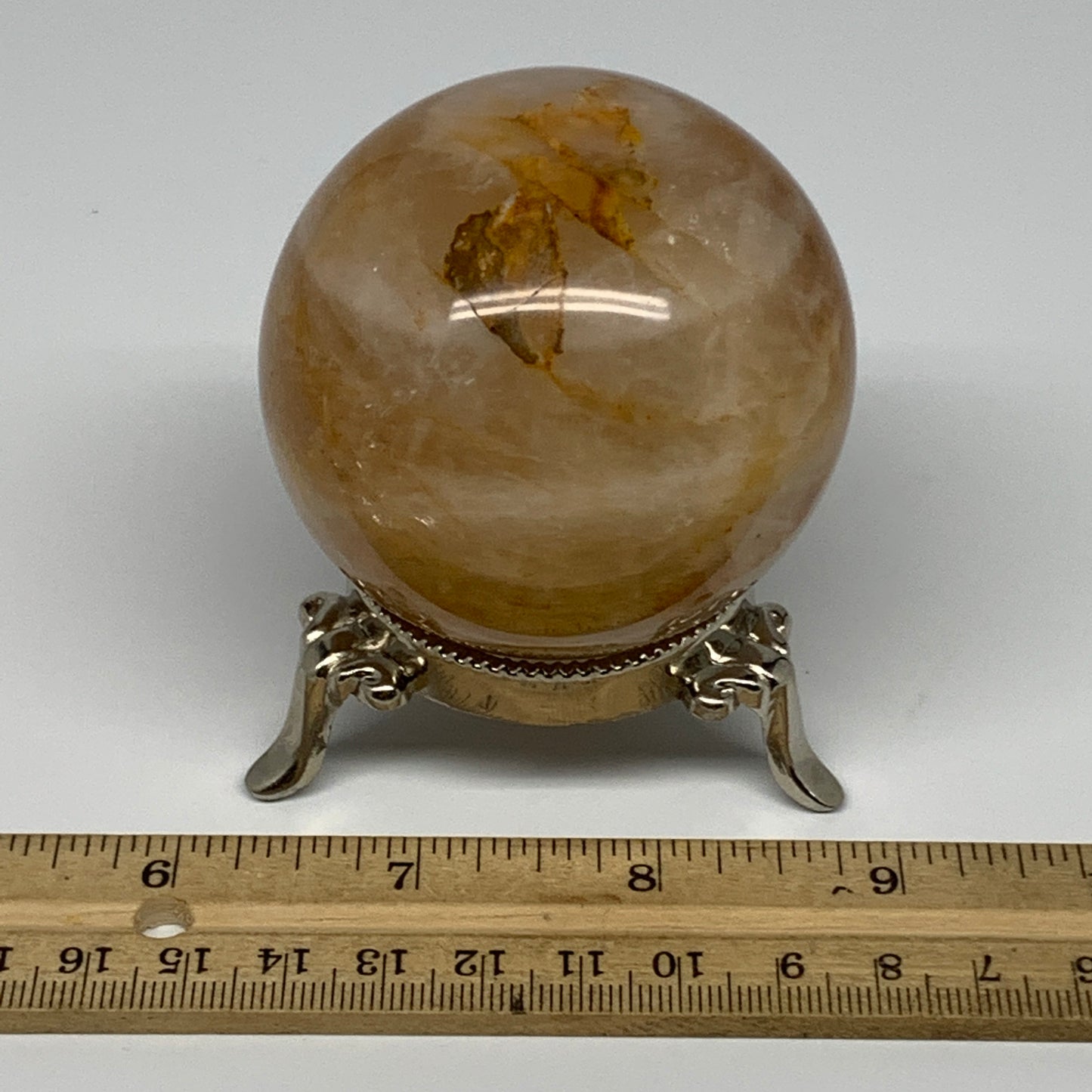 331.8g, 2.4" (66mm), Yellow Hematoid Sphere Crystal Ball Gemstones @Madagascar,B