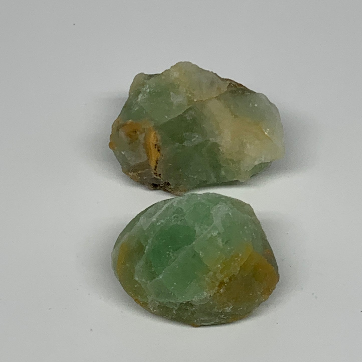 143.7g,1.8"-2", 2pcs, Fluorite Tumbled Rough/Semi- Polished @Mexico, B18704