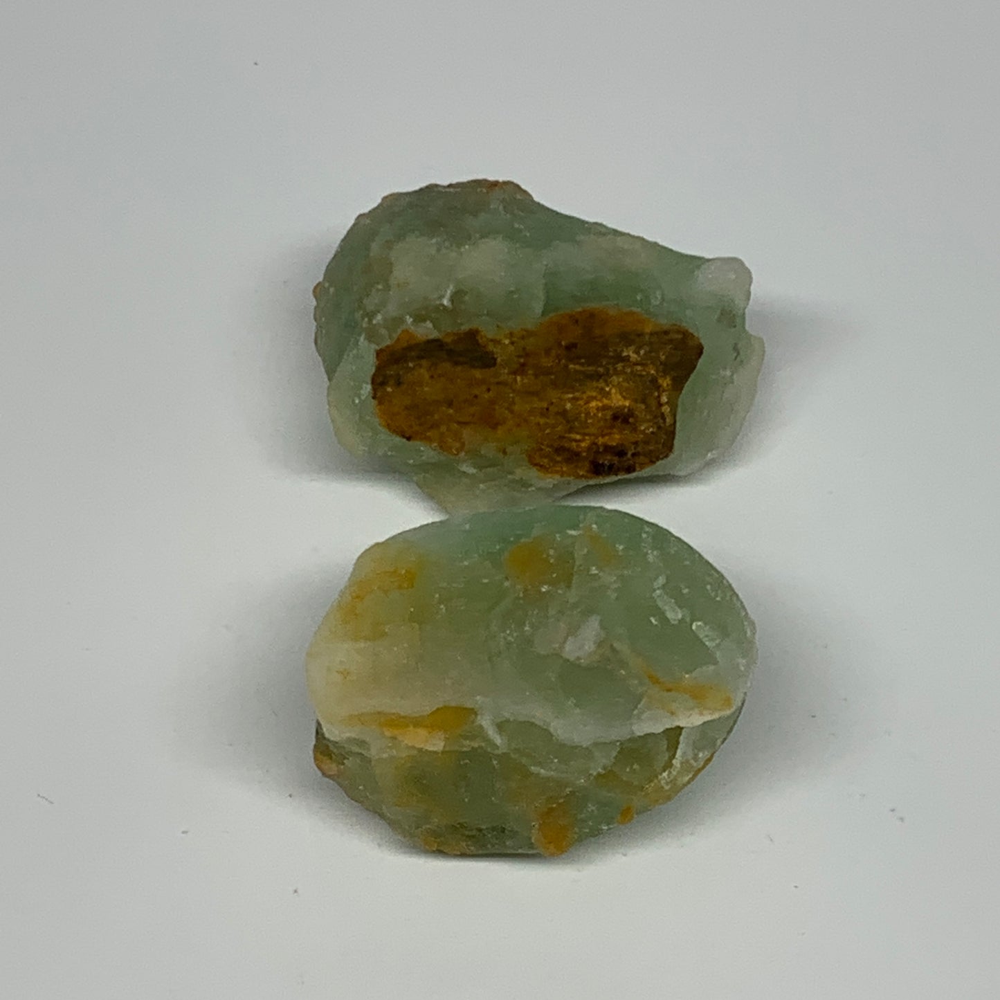 143.7g,1.8"-2", 2pcs, Fluorite Tumbled Rough/Semi- Polished @Mexico, B18704