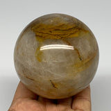 620g, 3" (76mm), Yellow Hematoid Sphere Crystal Ball Gemstones @Madagascar,B1560