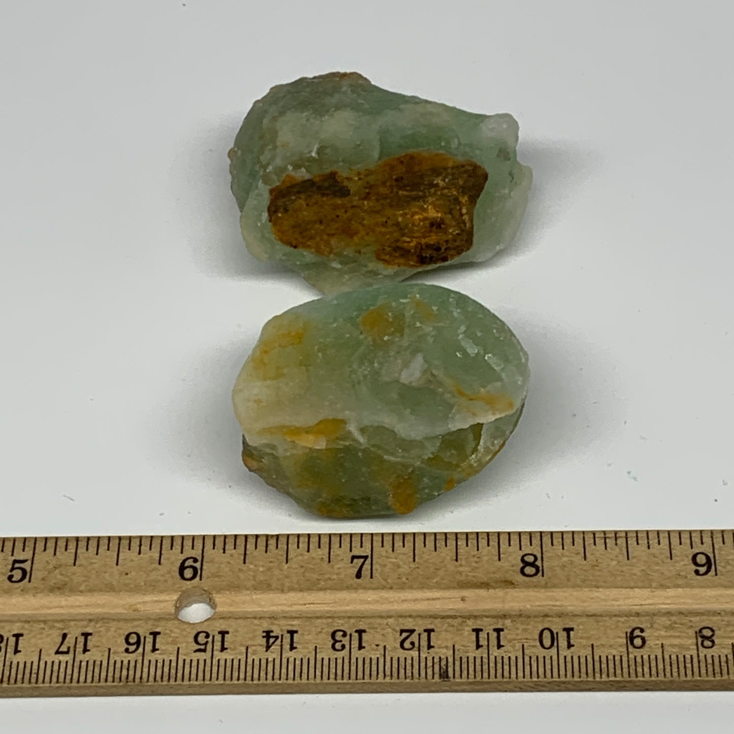 143.7g,1.8"-2", 2pcs, Fluorite Tumbled Rough/Semi- Polished @Mexico, B18704