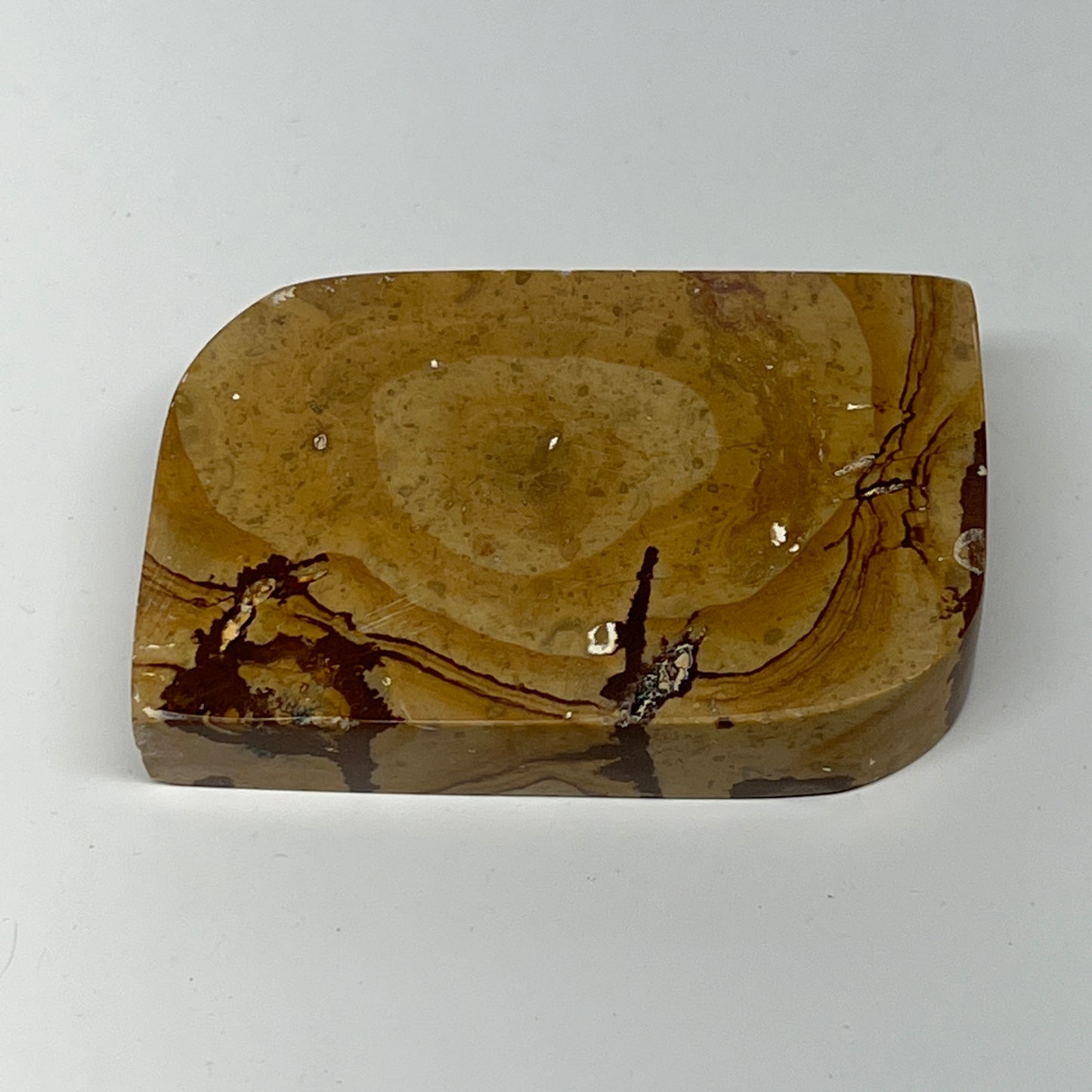 137.3g, 2.9"x1.9"x0.7" Picture Jasper Rectangle Gemstone Home Decor, B20153