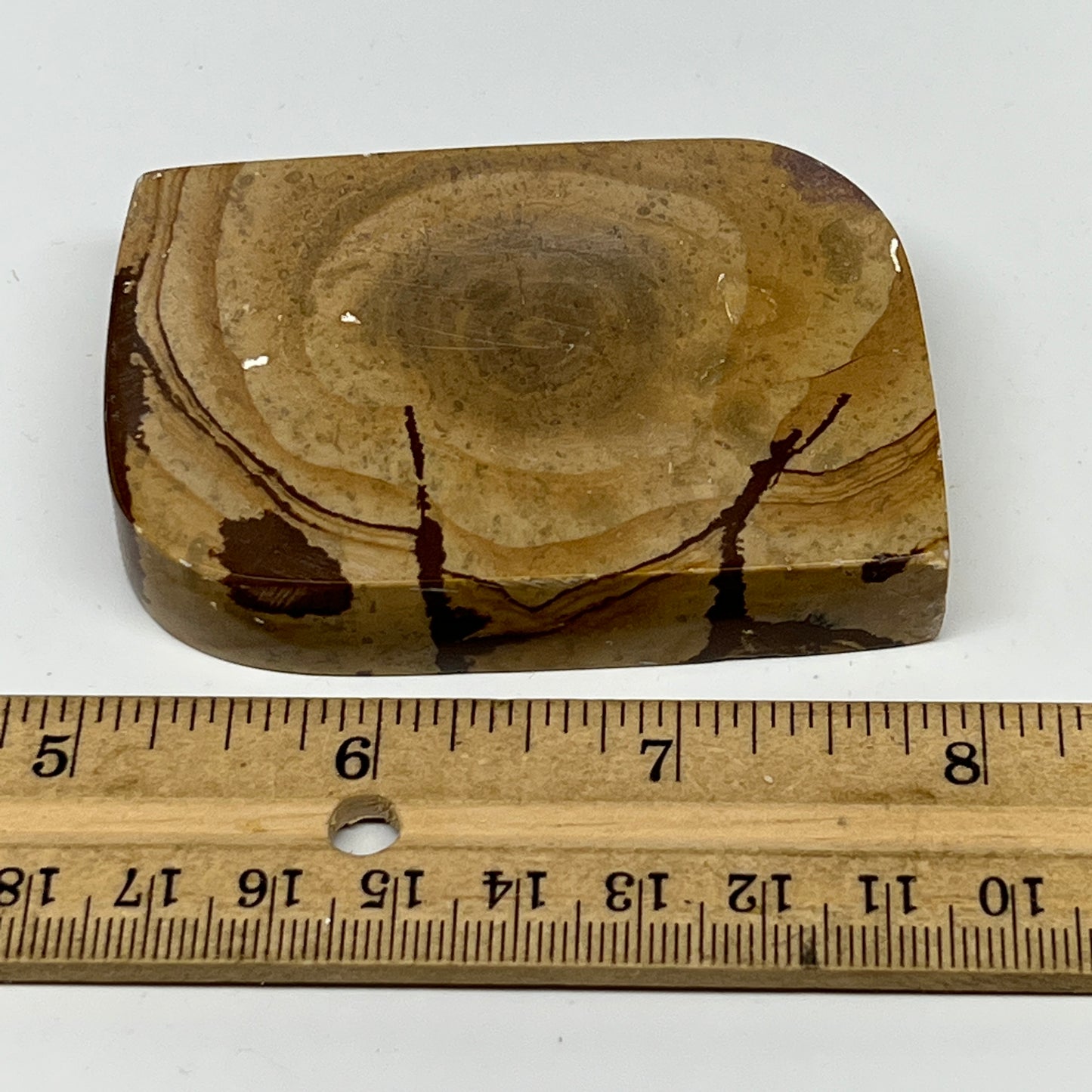 137.3g, 2.9"x1.9"x0.7" Picture Jasper Rectangle Gemstone Home Decor, B20153