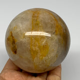620g, 3" (76mm), Yellow Hematoid Sphere Crystal Ball Gemstones @Madagascar,B1560