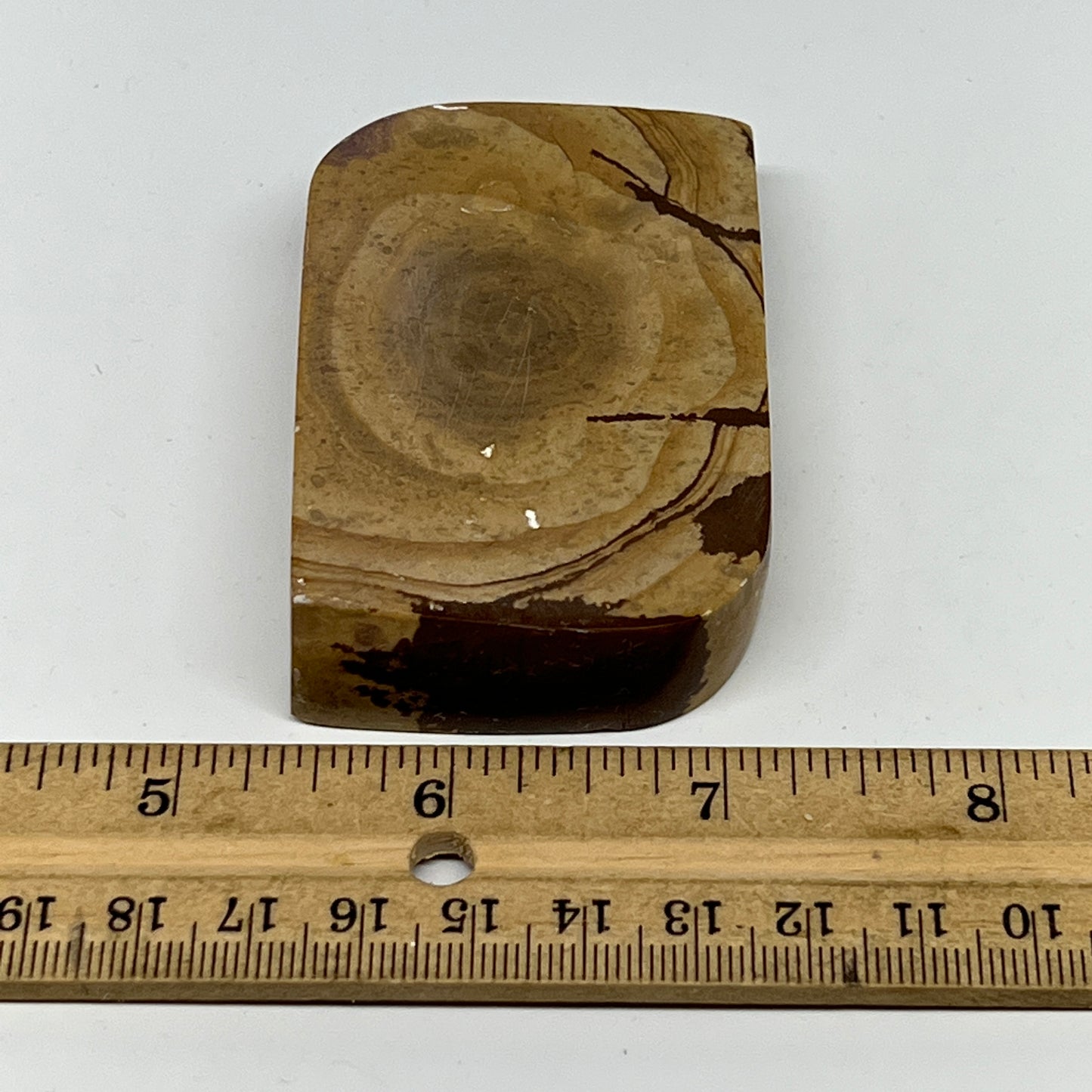 137.3g, 2.9"x1.9"x0.7" Picture Jasper Rectangle Gemstone Home Decor, B20153