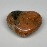 172.5g, 2.3"x2.8"x1.1" Orange Calcite Heart Gemstones from Madagascar, B17180