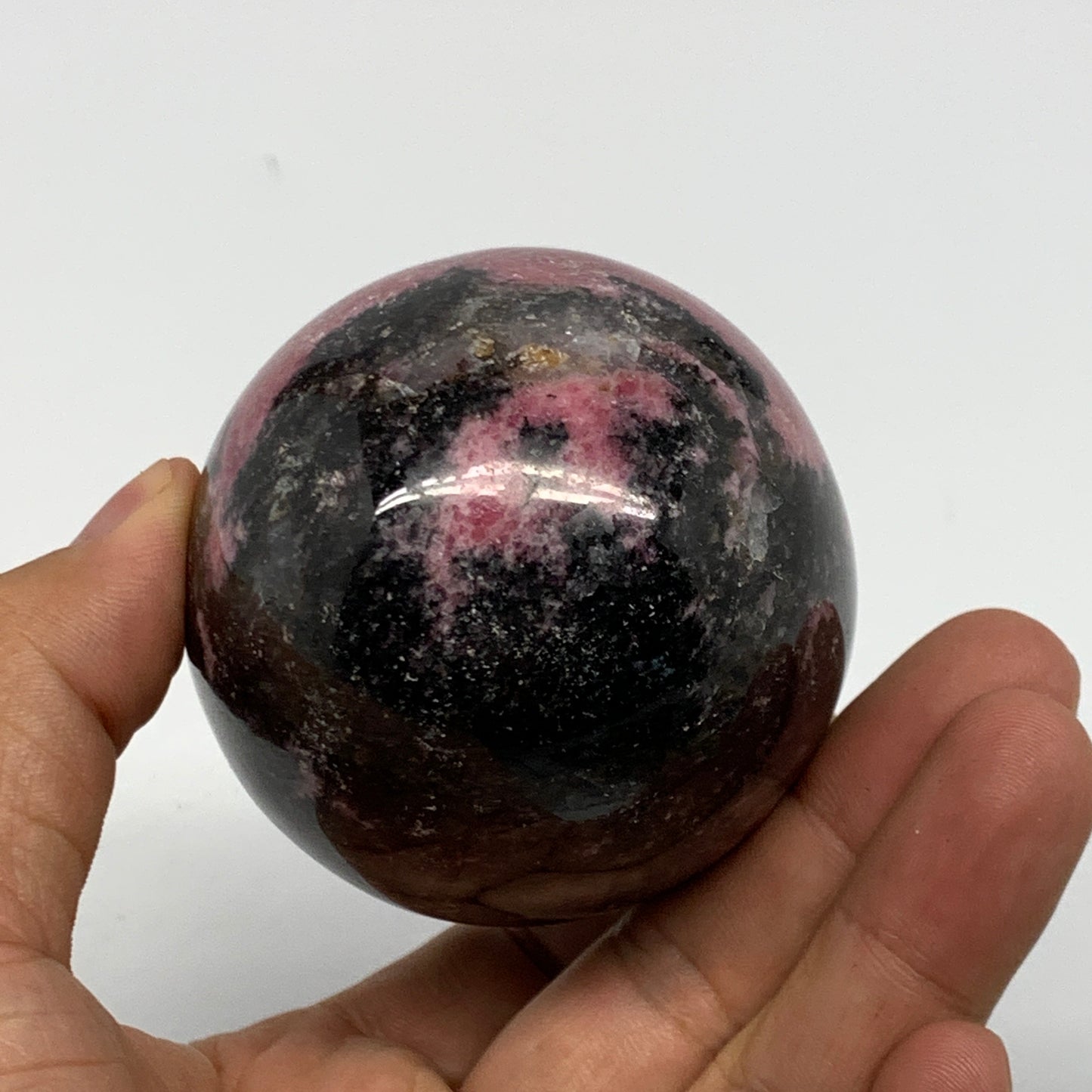 476.1g, 3"x2.3" Natural Untreated Rhodonite Egg Polished @Madagascar, B22779