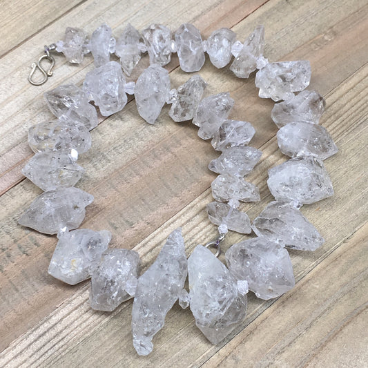 17-47mm, 29 Bds, 193g, Large Natural Terminated Diamond Quartz Strand 16",DQ239