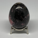 476.1g, 3"x2.3" Natural Untreated Rhodonite Egg Polished @Madagascar, B22779