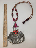 Handmade Afghan Tribal Kuchi Multi-Color Glass Bells Boho ATS Necklace, KN363 - watangem.com