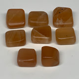 147.2g, 0.9"-1.2", 8pcs, Honey Calcite Tumbled Stones @Afghanistan, B26743