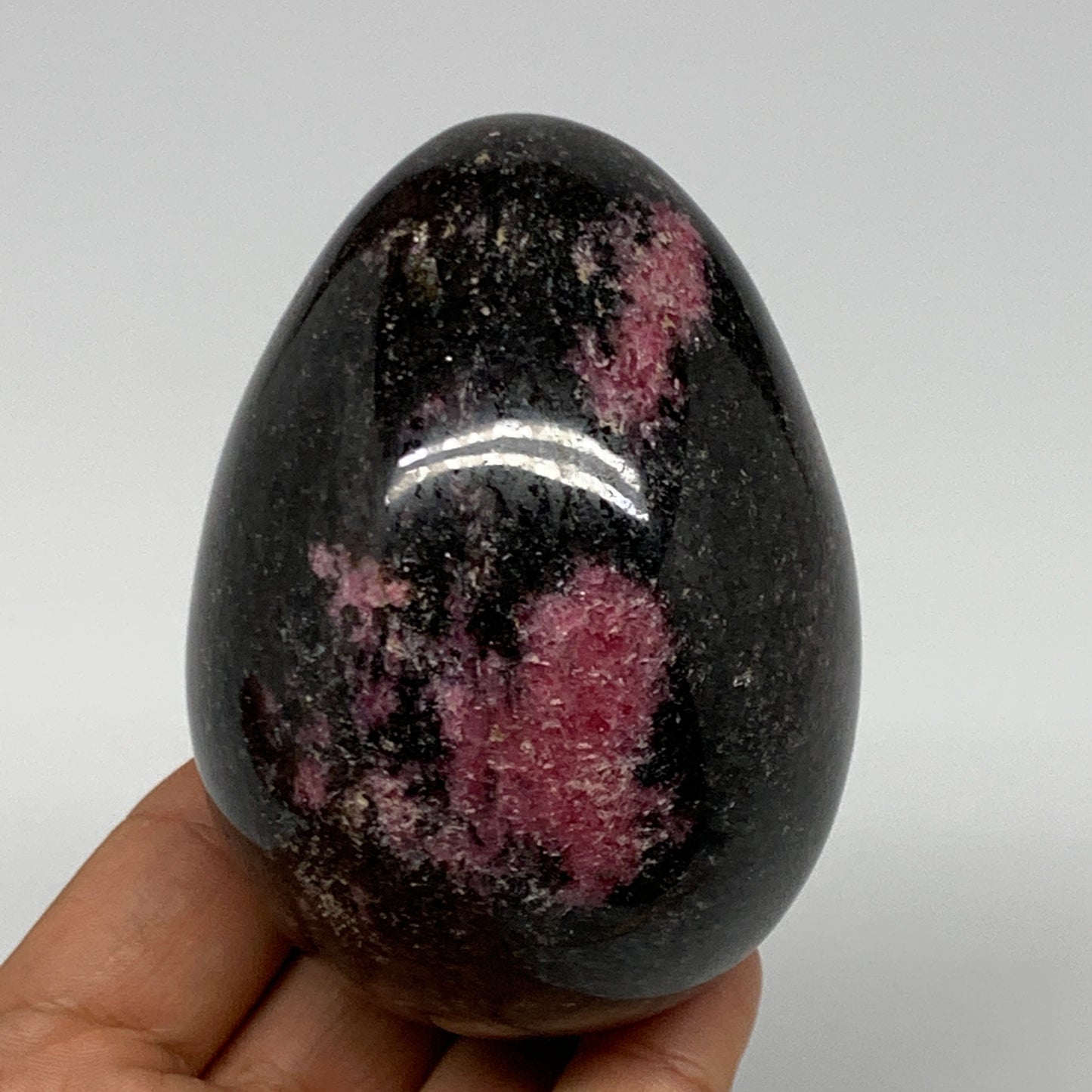493.2g, 3.3"x2.4" Natural Untreated Rhodonite Egg Polished @Madagascar, B22780