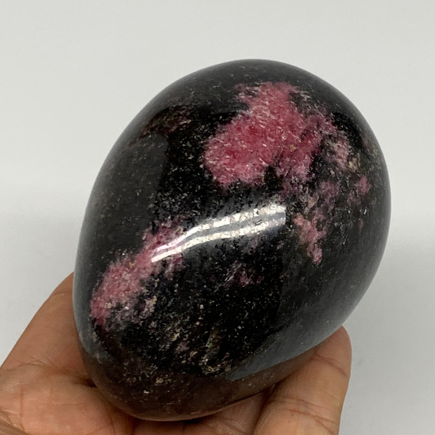 493.2g, 3.3"x2.4" Natural Untreated Rhodonite Egg Polished @Madagascar, B22780