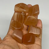 143.7g, 1"-1.3", 8pcs, Honey Calcite Tumbled Stones @Afghanistan, B26745