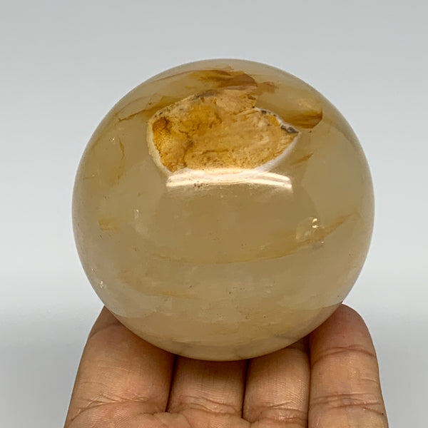 398.9g, 2.6" (66mm), Yellow Hematoid Sphere Crystal Ball Gemstones @Madagascar,B