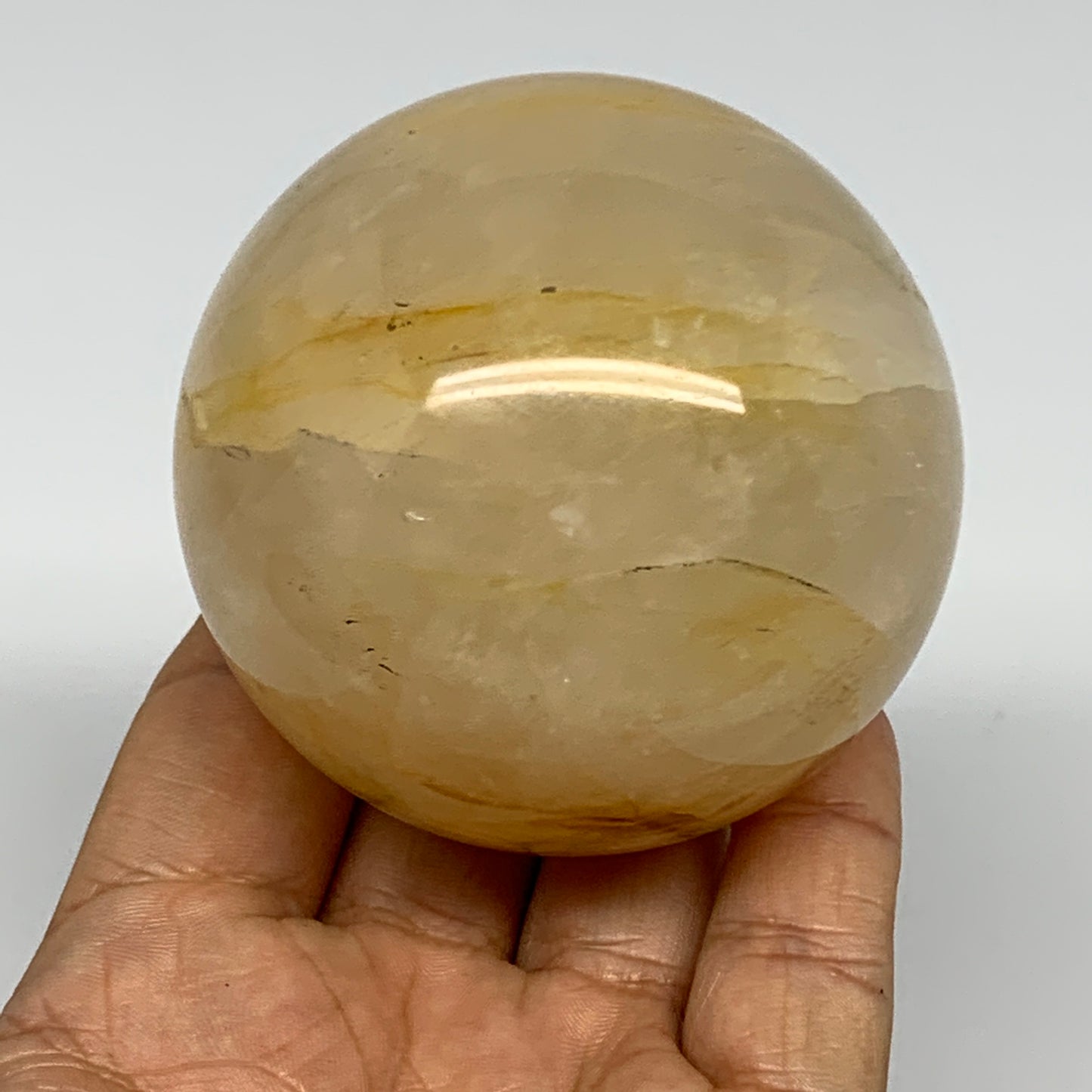 398.9g, 2.6" (66mm), Yellow Hematoid Sphere Crystal Ball Gemstones @Madagascar,B