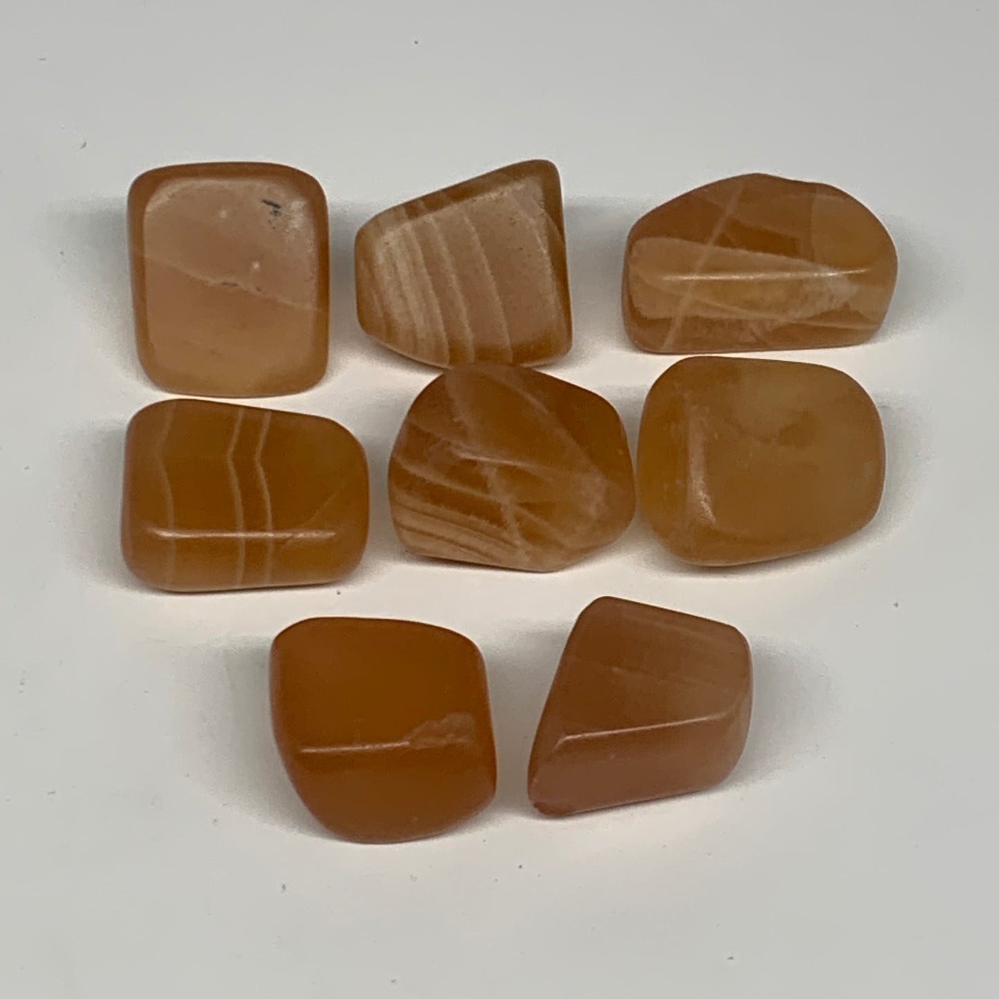 143.7g, 1"-1.3", 8pcs, Honey Calcite Tumbled Stones @Afghanistan, B26745