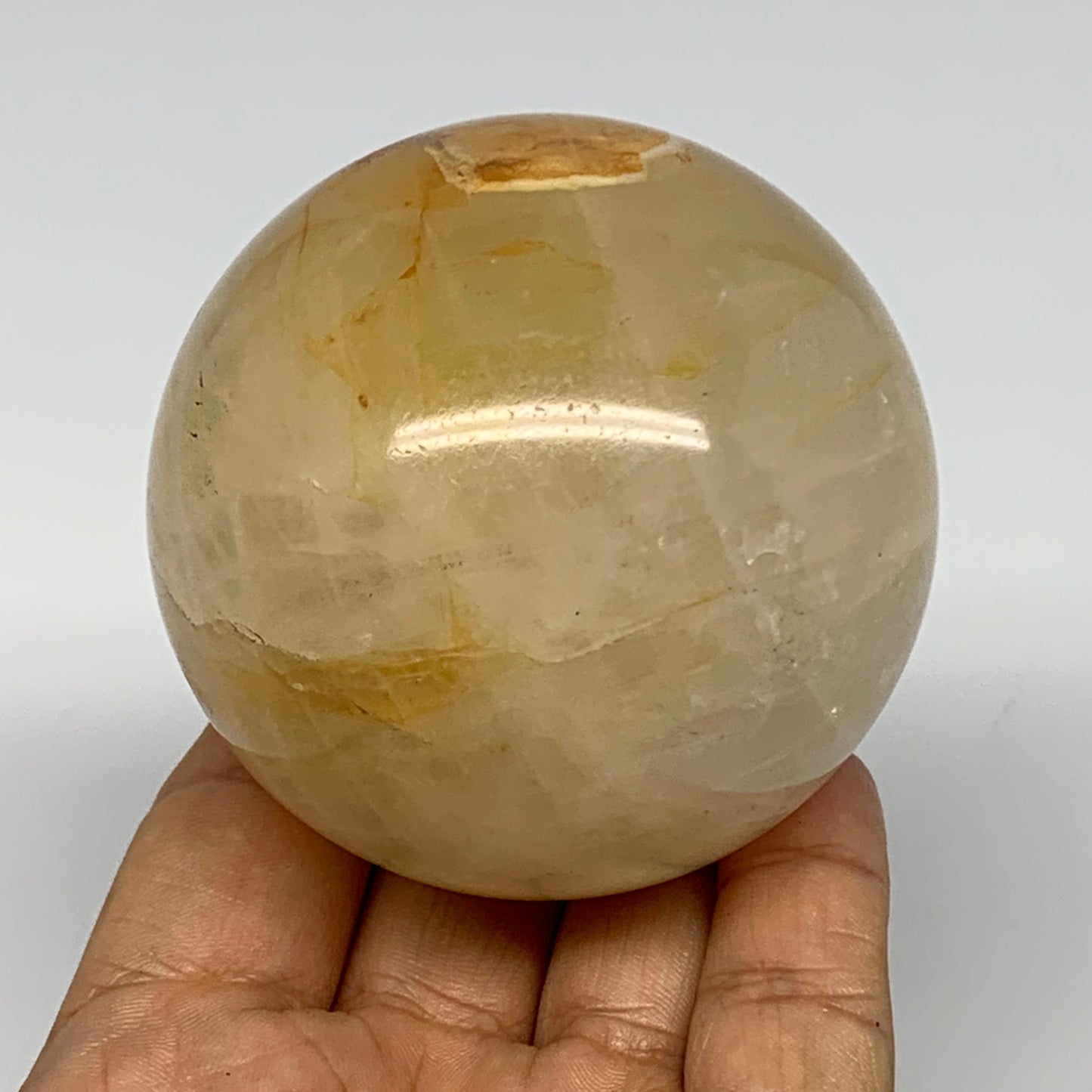 398.9g, 2.6" (66mm), Yellow Hematoid Sphere Crystal Ball Gemstones @Madagascar,B