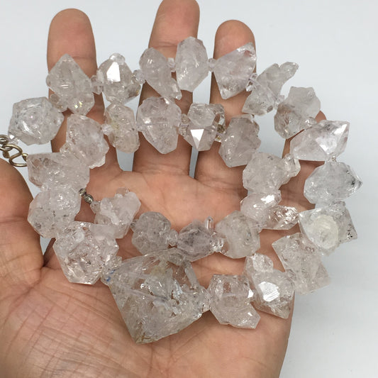20-35mm, 29 Bds, 166.1g,Large Natural Terminated Diamond Quartz Strand 16",DQ241