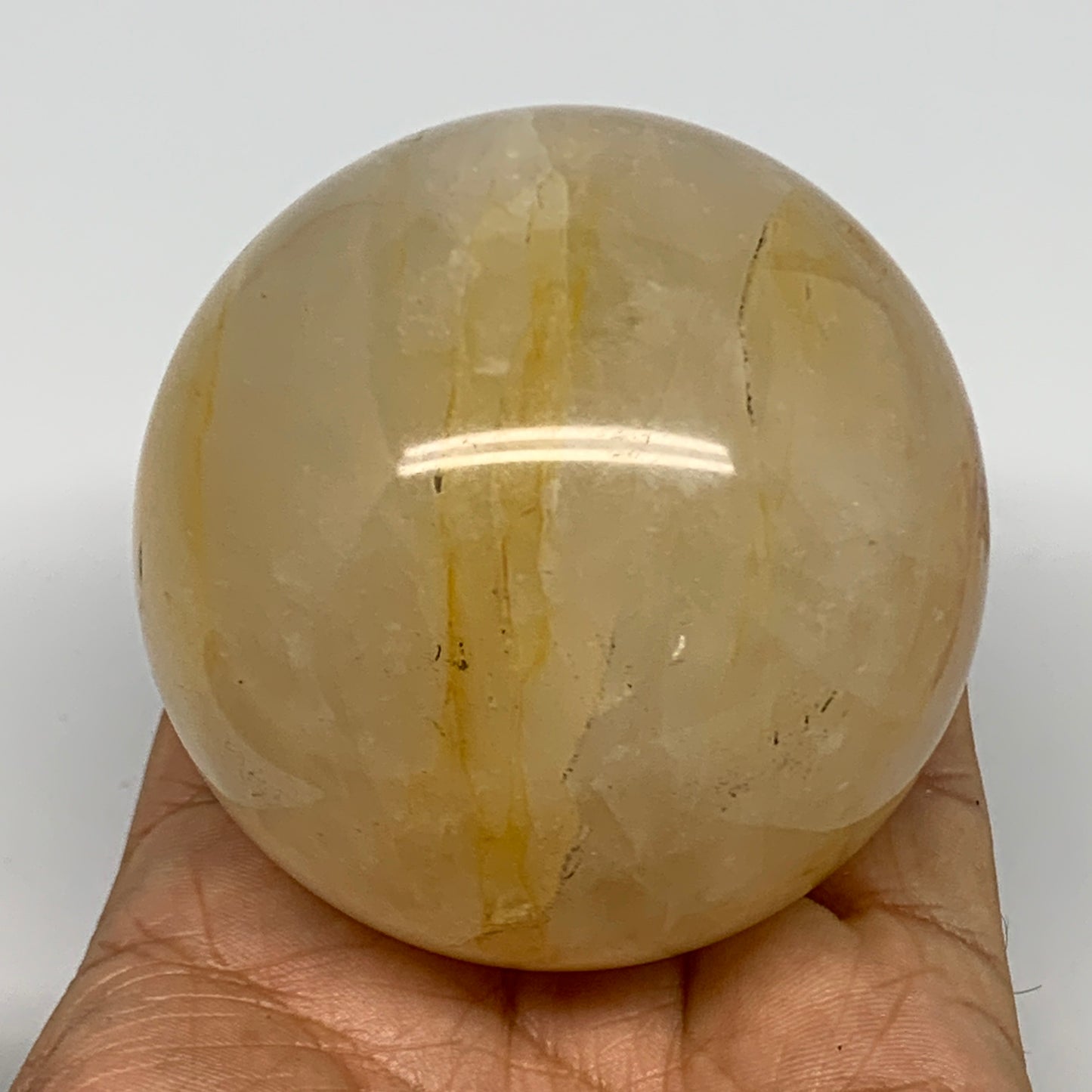 398.9g, 2.6" (66mm), Yellow Hematoid Sphere Crystal Ball Gemstones @Madagascar,B