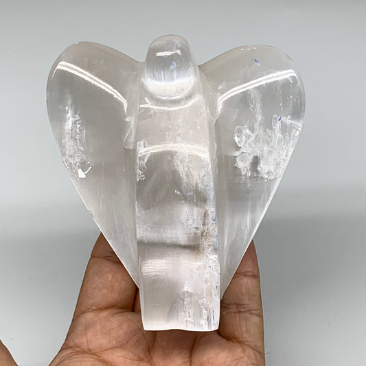 418g, 3.9"x3.5"x1.9"Natural Selenite (Satin Spar) Angel Crystal @Morocco,B8970