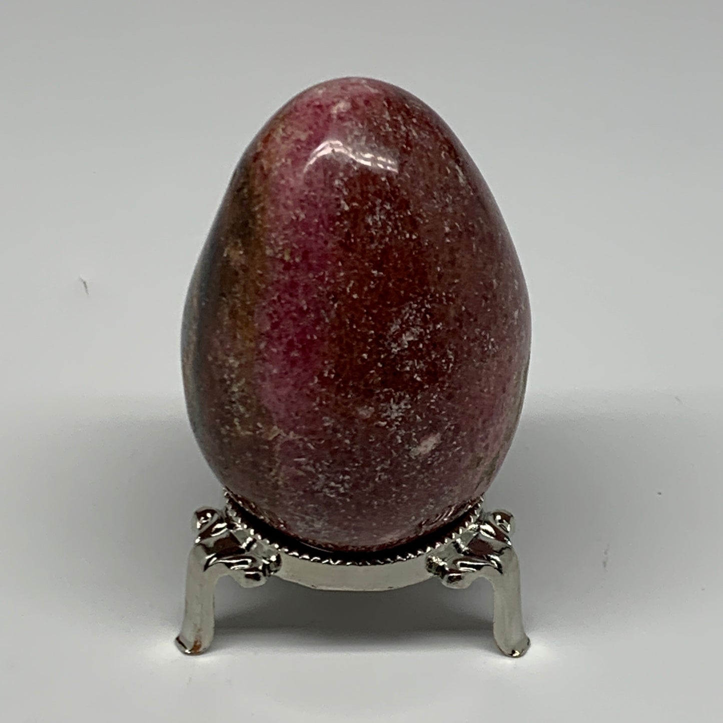 377.5g, 3"x2.1" Natural Untreated Rhodonite Egg Polished @Madagascar, B22781