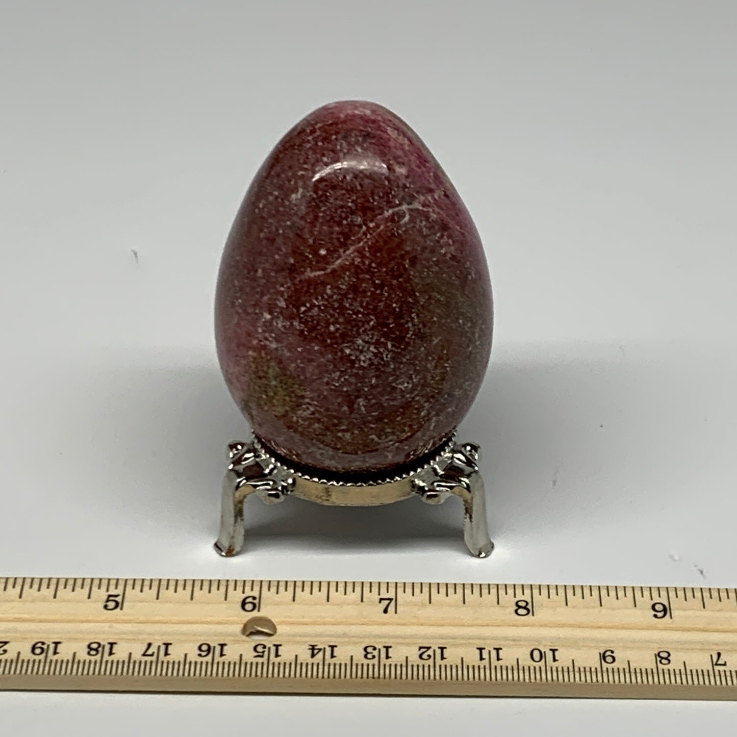 377.5g, 3"x2.1" Natural Untreated Rhodonite Egg Polished @Madagascar, B22781