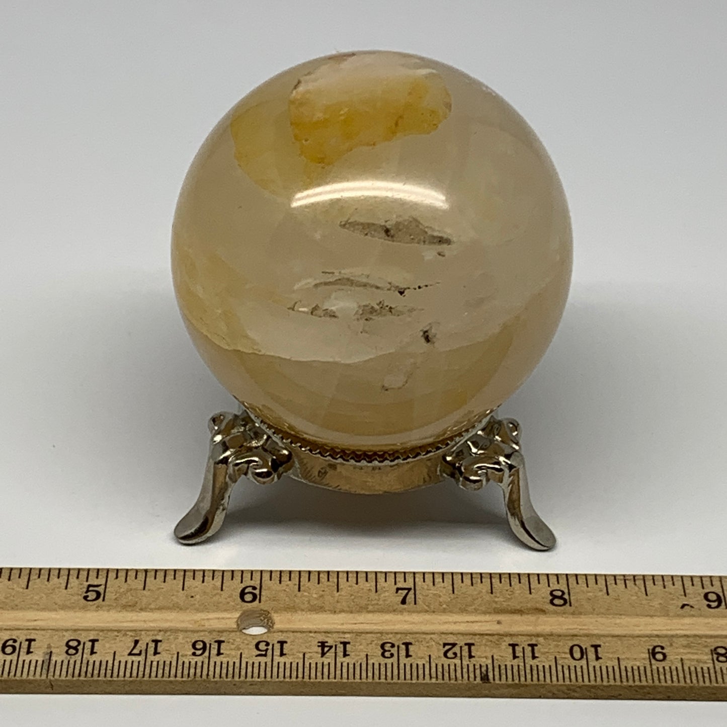 398.9g, 2.6" (66mm), Yellow Hematoid Sphere Crystal Ball Gemstones @Madagascar,B