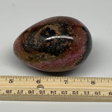 377.5g, 3"x2.1" Natural Untreated Rhodonite Egg Polished @Madagascar, B22781