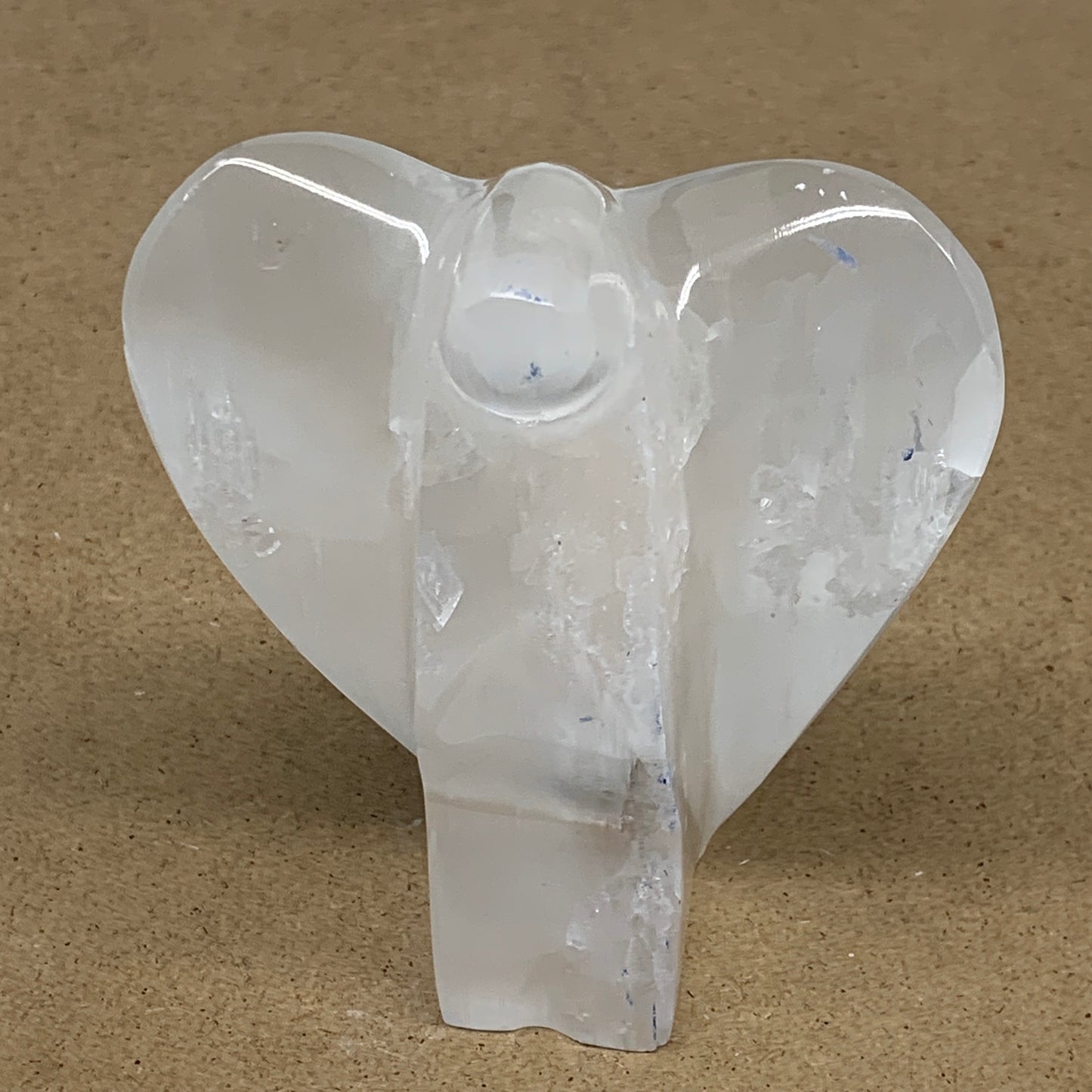 418g, 3.9"x3.5"x1.9"Natural Selenite (Satin Spar) Angel Crystal @Morocco,B8970