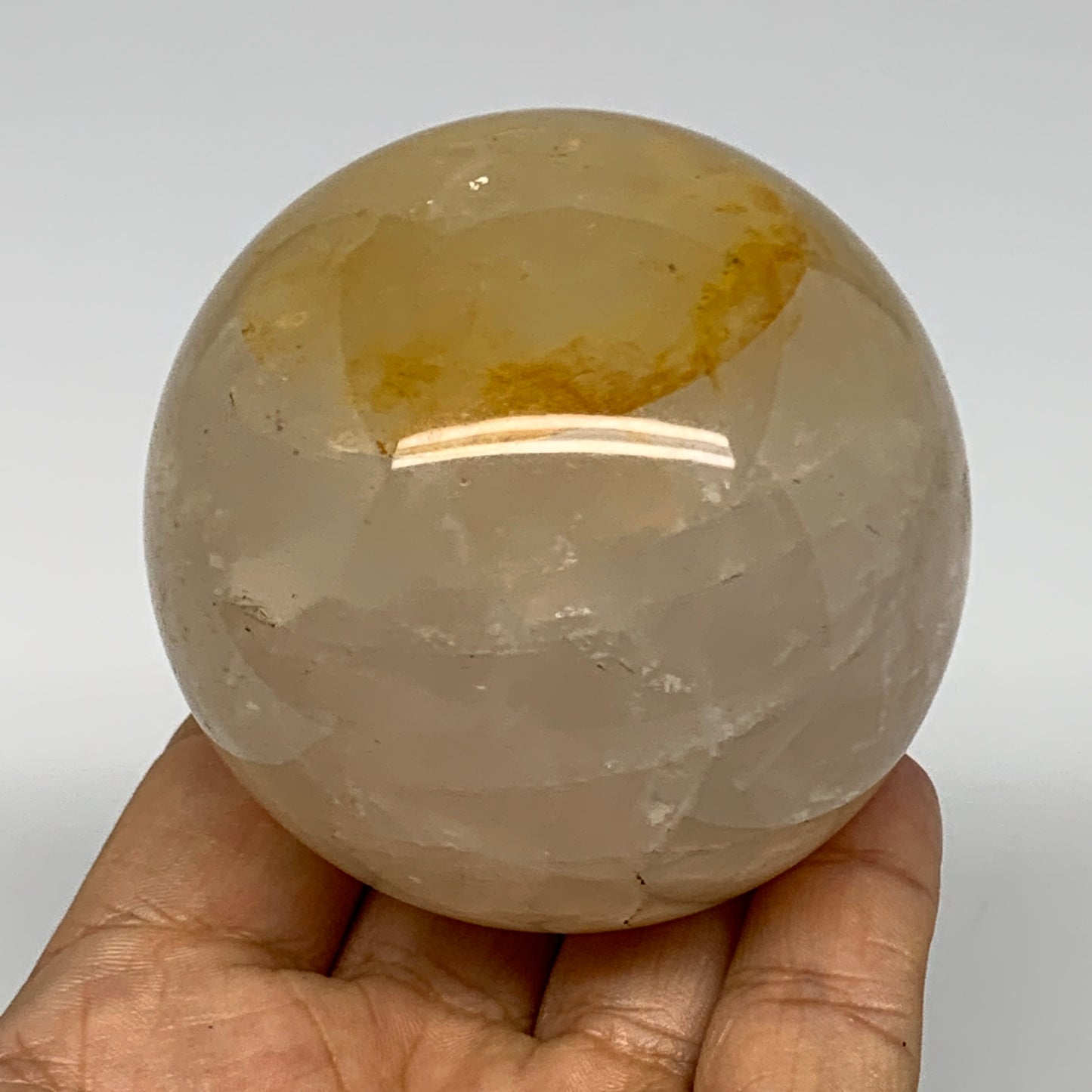 380.9g, 2.9" (65mm), Yellow Hematoid Sphere Crystal Ball Gemstones @Madagascar,B